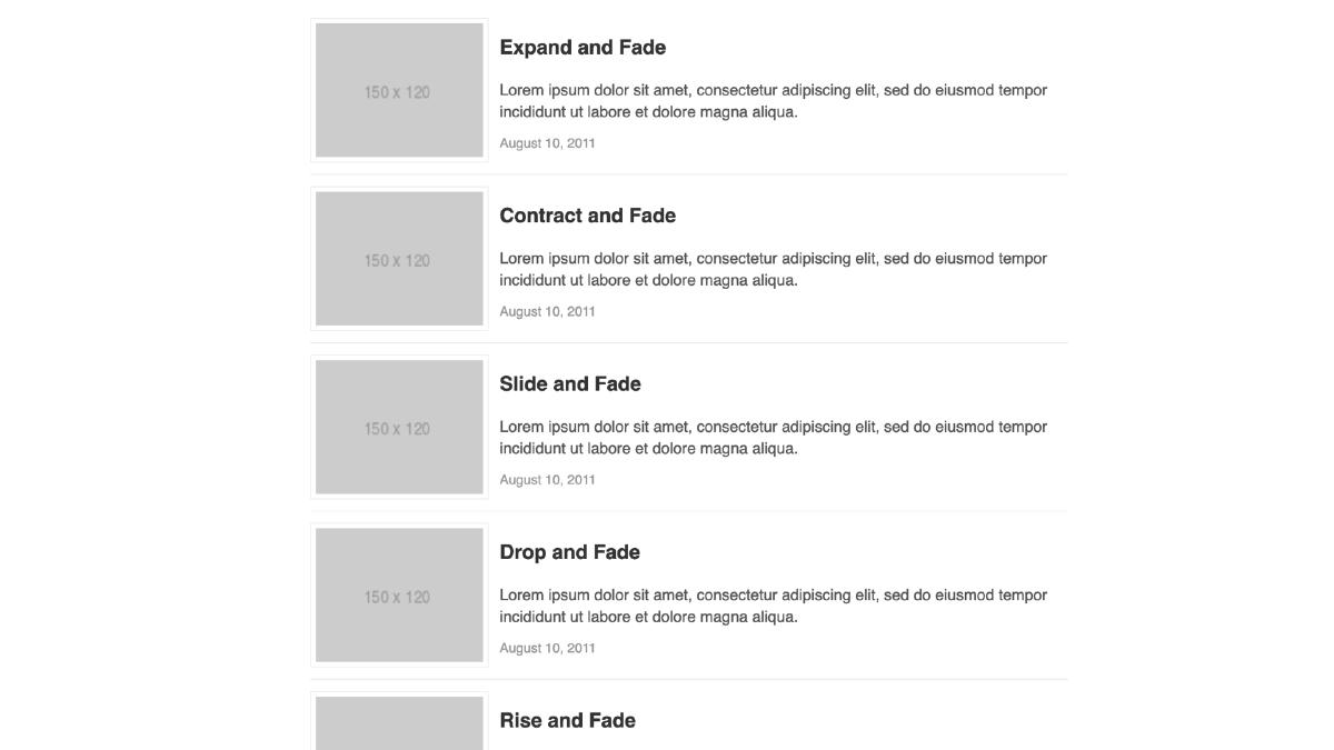 Page Content Animations
