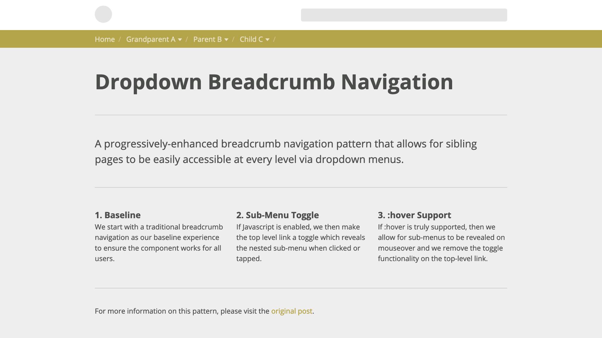 ProgressivelyEnhanced Breadcrumb Navigation Jon Yablonski