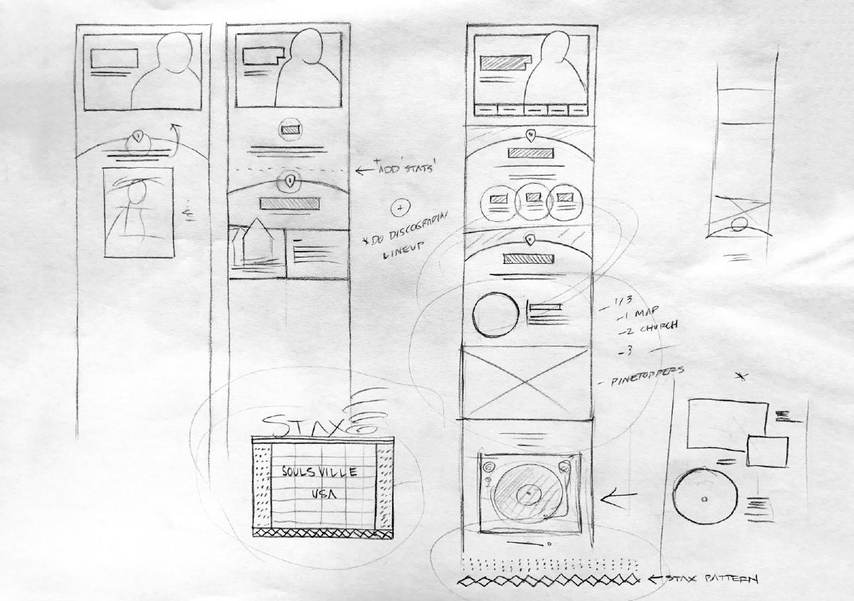 An early paper wireframe for King of Soul